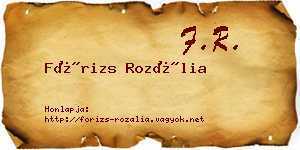 Fórizs Rozália névjegykártya