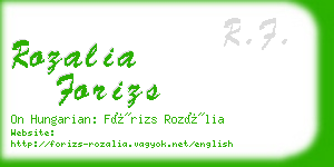 rozalia forizs business card