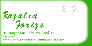 rozalia forizs business card